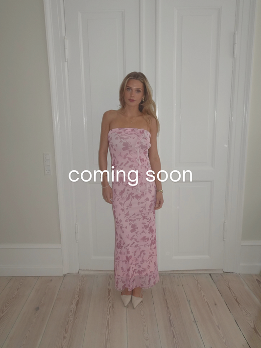Charlot maxi dress w. flowers - Pink