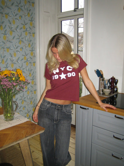 "NYC 1990" t-shirt - Red/white